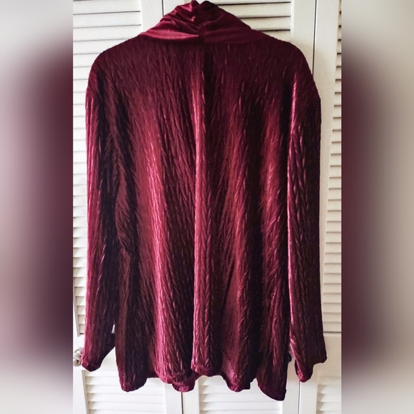 NWT Coldwater Creek Tunic Cowl Neck Top size 3X Deep Burgundy Wine Color - Picture 3 of 5